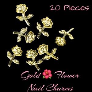 20 Pieces: Gold Tulips Nail Charms or Used For Crafts @www.kittykatclawz.com